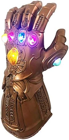 Thanos Infinity Gauntlet, LED Light Up PVC Thanos Glove Cosplay Prop Costume Bronze