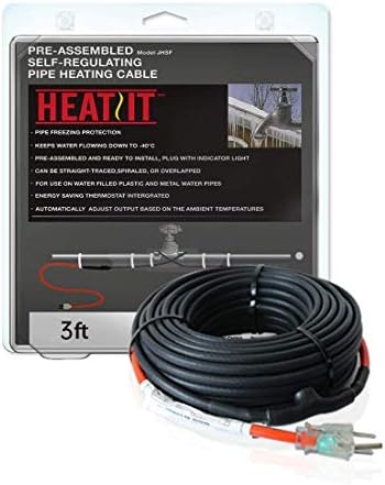 HEATIT JHSF 3-feet 120V Self Regulating Pre-assembled Pipe Heating Cable