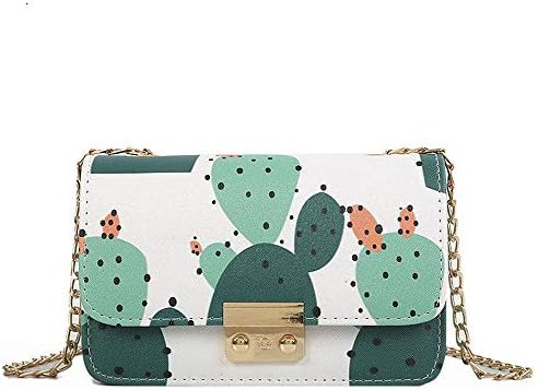 Mellshy Women Cute Cactus Printing Crossbody Bags for Women Chain Shoulder Bag Handbag Purse