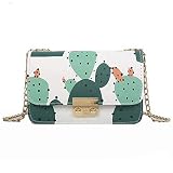 Mellshy Women Cute Cactus Printing Crossbody Bags for Women Chain Shoulder Bag Handbag Purse