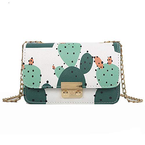Mellshy Women Cute Cactus Printing Crossbody Bags For Women Chain Shoulder Bag Handbag Purse #TOP2