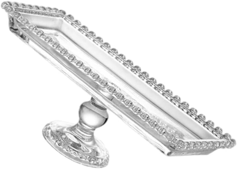 Wedding Decor Dessert Serving Stand - 1pc Modern Crystal Glass Fruit Storage Plate with Feet Tea Party Plate Stand Snacks Serving Tray for Home Birthday Wedding Party Candy - 11.7x5.0x4.3in
