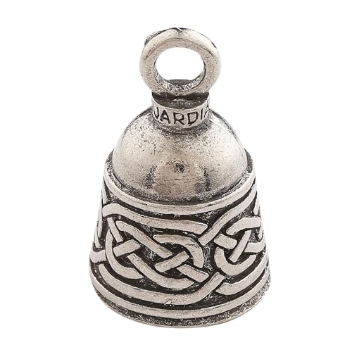 Guardian Bell Celtic Weave Good Luck Bell z brelokiem i czarną aksamitną torbą prezentową, dzwonek motocyklowy, bezołowiowa cyna, wyprodukowano w USA