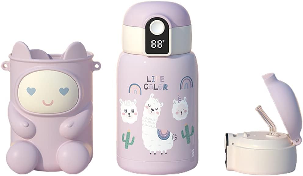 ステンレス鋼シリコンと PP ボトル漫画カップセットギフト子供大人学校オフィス用ウォーターボトル子供ストロー付き男の子女の子のための