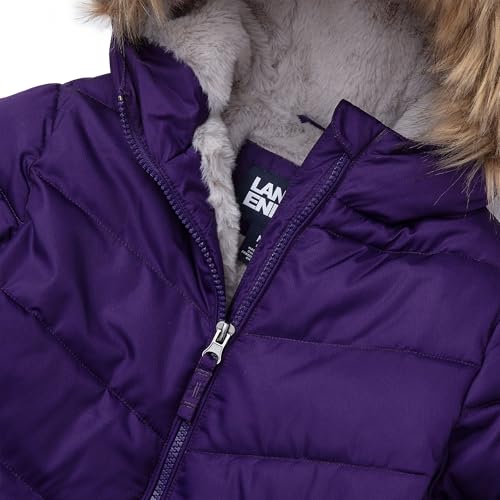 Lands' End Girls Fleece Lined Parka X-Large Violet3
