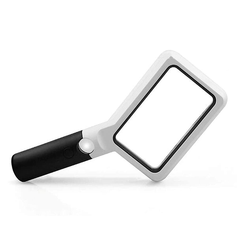 Lupas de Mano con luz LED, Lente acrílica 2X/20, Ayuda de Lectura portátil e iluminada, Ideal para Leer Libros y periódicos.
