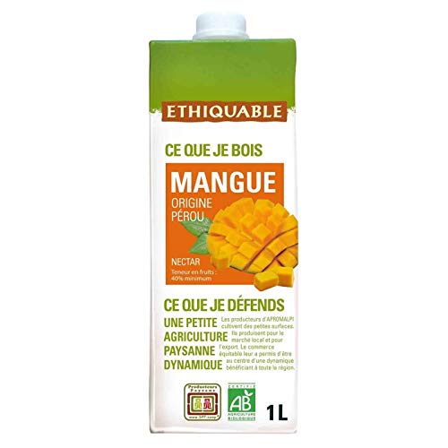 Néctar de mango orgánico Perú 1 L ético, paquete de 3