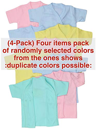 ToBeInStyle Babies' 4 Pack Relaxed Fit Short or Long Sleeve Button Up Kimono Tee Swaddle Shirt2