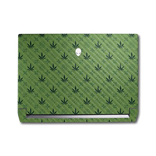 Image of MightySkins Carbon Fiber Skin Compatible with Alienware M17 R5 (2022) Full Wrap Kit - CBD Green | Protective, Durable Textured Carbon Fiber Finish | Easy to Apply & Change Styles | Made in The USA