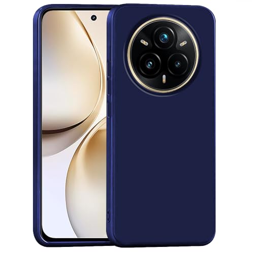 Image of Back Cover for Realme 14 Pro Plus 5G | Full Camera Protection | Premium Liquid Silicon Case | Flexible Bumper Case for Realme 14 Pro Plus 5G (Dark Blue)