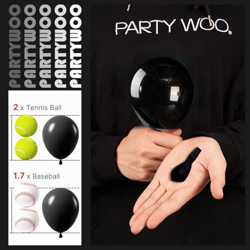 Image of PartyWoo Black Balloons 100pcs 5 Inch Black Matte Latex Helium Balloons for Birthday Wedding Anniversary Graduation Bachelorette Engagement Bridal Shower Retirement Party Decorations Black-Y18