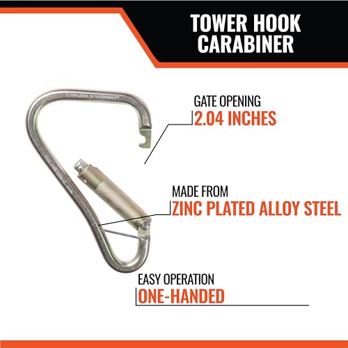Image of Malta Dynamics Fall Protection Carabiner Clip, High Strength Professional Grade, OSHA /ANSI Compliant