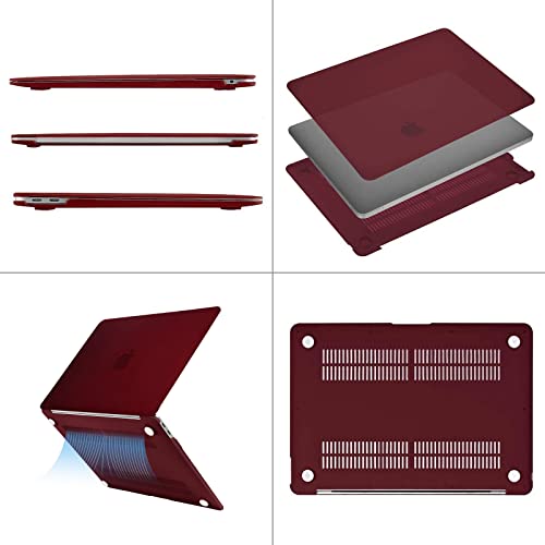 Image of MOSISO Compatible with MacBook Air 13 inch Case 2022 2021 2020 2019 2018 Release A2337 M1 A2179 A1932 Touch ID, Plastic Hard Shell Cover Compatible with MacBook Air 13.3 inch Case, Marsala Red