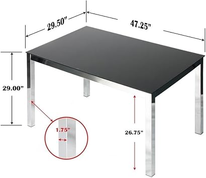 Better Home Products Elliott Tempered Glass Metal Dining Table in Chrome