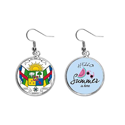 Pendientes de sandía con diseño del África central y acabado fino