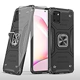 Asuwish Phone Case for Samsung Galaxy Note 10 Lite with Tempered Glass Screen Protector Cover and Ring Holder Stand Slim Hybrid Protective Cell Accessories Glaxay A81 Gaxaly M60S N770F Women Men Black