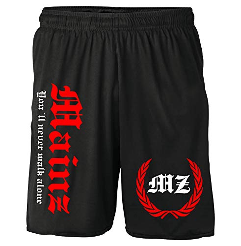 Mainz Kranz Shorts | Fussball Sport Sommer Ultras Kurze Hose Sporthose (XL Schwarz Kranz M2)
