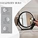 Danielle Creations Round Soft Touch Vanity Mirror, Black Matte, 1X/10X Magnifying Makeup Mirror, Tabletop & Desk Mirror for Bathroom, Bedroom, Portable Beauty Use