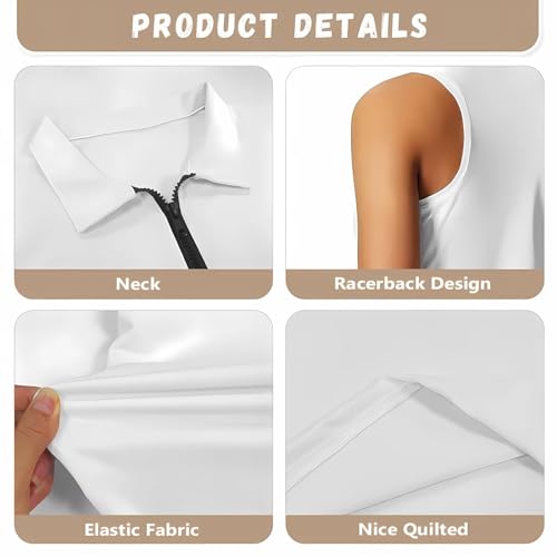 Womens Sleeveless Golf Shirts Zip Up V Neck Workout Tank Tops Quick Dry Lightweight Athletic Tops 6