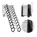 12FT Attic Ladder Pull Down System, 12-Step 660LBS Al-Mg Alloy Collapsible Ladder Pull Down Attic Ladder, Wall-Mounted Folding Stairs for Attic Retractable Attic Stairs with Armrests (M02-New)