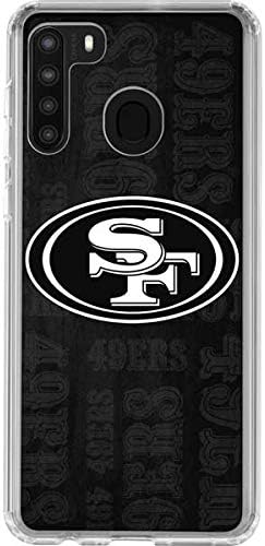 Skinit Clear Phone Case Compatible with Galaxy A21 - Officially Licensed NFL San Franciso 49ers Black & White Design