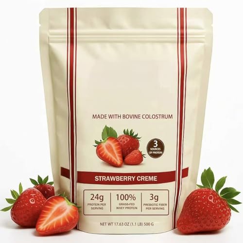 Proteinpulver – Molke Aus Weidehaltung, Erdbeercreme, UnterstüTzung FüR Immunsystem Und Darmgesundheit,1pcs