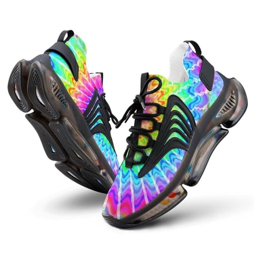 Tie Dye Rainbow Colourful Lightweight Women's Sneakers Running Tennis Shoes Walking Sportswear Gym Travel
