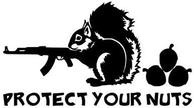 Protect Your Nuts Squirrel Firearm Gun Decals Funny Adult Sticker Laptop Decal Vinyl Car Window Sticker Bumper Die Cut