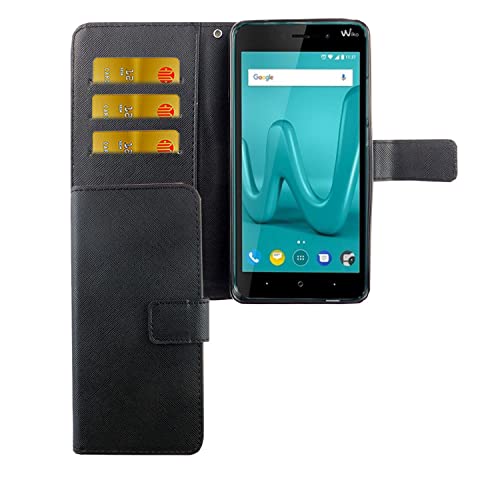 Housse Wiko Lenny 4 Plus avec compartiments cartes et fonction support noir