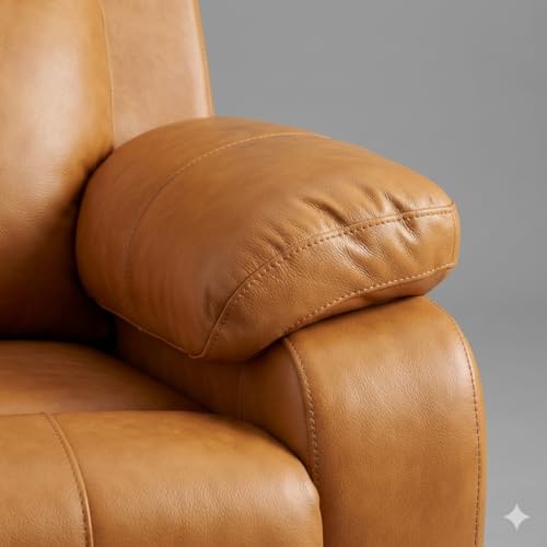 Image of Amazon Brand - Solimo Elira | Single Seater Sofa Recliner | Manual Recliner (Leatherette Tan)
