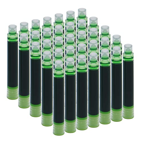 SIPLIV 35 cartuchos de tinta, 3,4 mm de diámetro de diámetro para pluma estilográfica de caligrafía, cartuchos de tinta de repuesto - verde claro Cover
