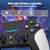 Wireless Controller for PS5 with RGB LED,TURBO, Dual Vibration, 6 Axis Gyro Sensor, Touchpad, Ergonomic for Playstation 5 Controller, Compatible with PlayStation 5/PC/Mac, Anti-Slip Black and White