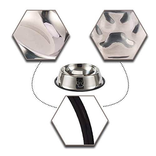 2 Pieces Cat Bowls Stainless Steel Cat Feeding Bowls Non-slip Cat Food Bowls for Small Pet Cats and Dogs - Image 4