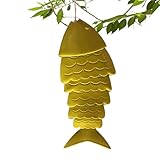 Vitsrisea Carillon éolien en forme de poisson   Carillon à vent Koi en métal   Carillon à vent vintage   Carillon à vent créatif en métal   Poisson koï   Carillon de jardin pour la maison