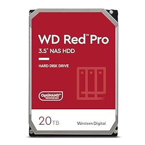 Western Digital 20TB WD Red Pro NAS Internal Hard Drive HDD – 7200 RPM, SATA 6 Gb/s, CMR, 512 MB Cache, 3.5″ – WD201KFGX