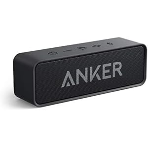Anker Soundcore Bluetooth Speaker Upgraded Version with 24H Playtime, IPX5 Waterproof, Stereo Sound, 66ft Bluetooth Range, Built-In Mic, Portable Wireless Speaker for iPhone Samsung Black