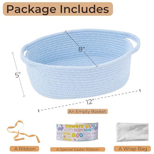 Image of Small Gift Baskets, Empty Woven Baskets for Baby Shower
