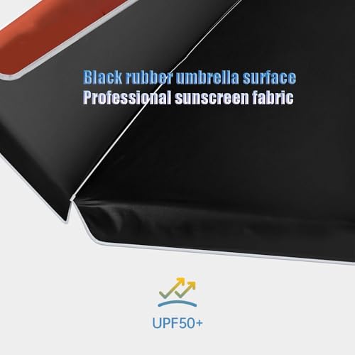 Sombrilla para mesa de jardin roja impermeable que protege del sol 5
