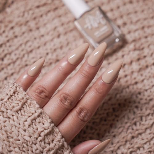 Image of Nails & More Creamy Beige Nail Polish, Argan Oil-Infused Gel Shine, Malt Cream, Warm Nude Nails, Everyday Wear | 10ml
