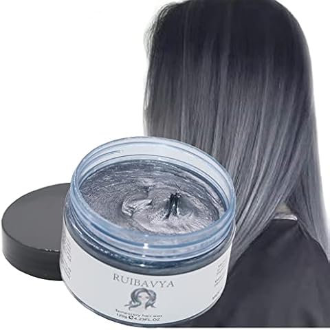 Natural Hair Color Wax Temporary Hair Dye Wax for Party ,Halloween,Nightclub,Cosplay Hair Styling Grey Cover