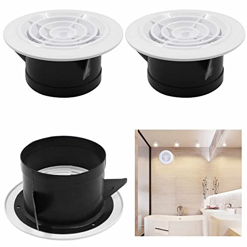 Grille de ventilation ajustable en plastique ronde - Grille d'aération circulaire pour salle de bain, cuisine, bureau peut être utilisé comme un rôle de décoration de la maison(disque 100 mm)