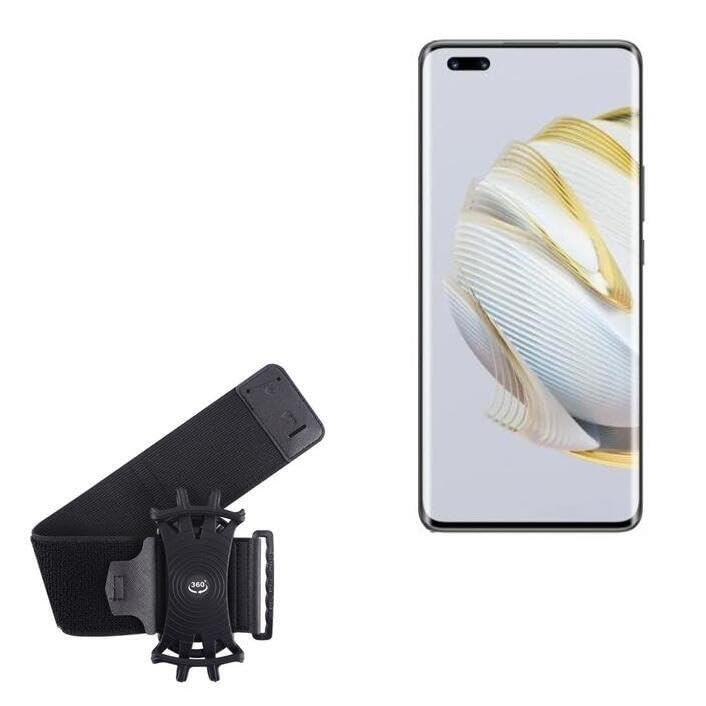 BoxWave Holster Compatible with Huawei nova 10 Pro - ActiveStretch Sport Armband, Adjustable Armband for Workout and Running - Jet Black