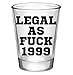 21st Birthday Shot Glass-1999 Birthday Gifts/Shot Glass-21 Birthday Party Supplies (clear-black-1999)