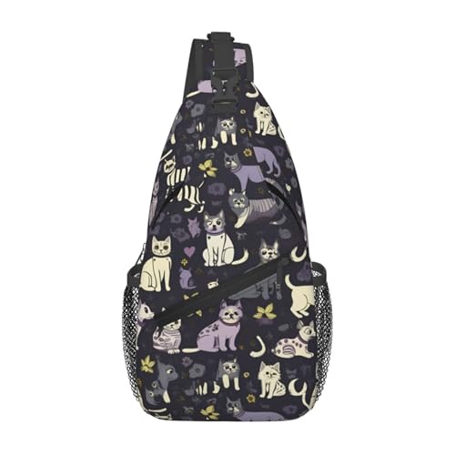 Mochila Urbana Sling Negra con Estampado Spooky