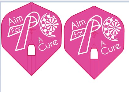 LSTYLE Dart Flights L1 PRO Standard Aim for a Cure Hot Pink | 2 Sets of 3 | for Soft & Steel Tip Darts