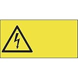 Elektro-Warnschild Symbol: Blitz | 200x120 mm | gelb/schwarz | 1 Stück