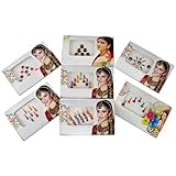 KULIA Bindis diseñador para mujeres y niñas pegatinas multicolores de puntos redondos para la frente paquete combinado de 7 bindis de piedra accesorios de moda para fiestas de Bollywood.