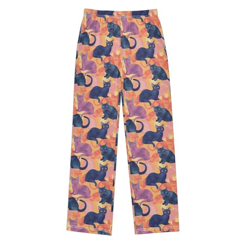 Black Cats Pajamas Bottoms with Pockets Comfy Pjs Sleepwear Elastic Waistband Pajamas Pants Lounge Pants
