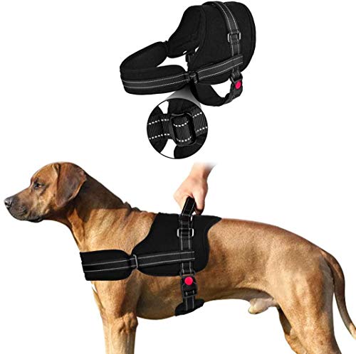 SlowTon Sin tirones Arns de Perro, Suave Malla Acolchada Ajustable Fcil de Poner y Quitar el arns con Hebilla de Bloqueo para Perros Grande Mascotas