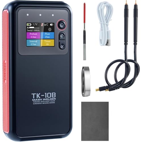 Uxsjakjsd Soldadora por Puntos de Batería, Pantalla LCD de 1,8 Pulgadas, 1200 A, Doble Pulso, para Baterías 18650 y Soldadura Electrónica.